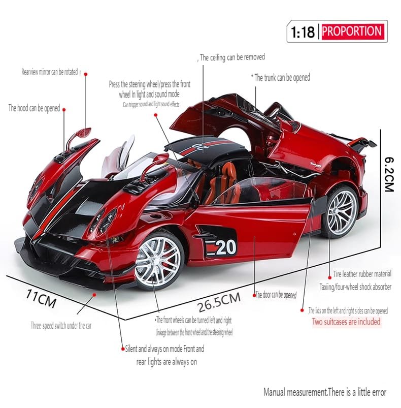 1/18 Pagani Huayra BC Roadster Blue With Display Case By Live Car Model Karson