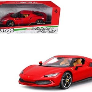 1/18 Bburago 2021 Ferrari 296 GTB Hybrid 830HP V6 (Red) Live Car Model Karson Diecast