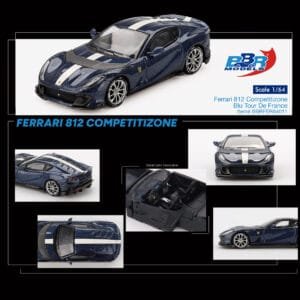 1/64 BBR Ferrari 812 Competitizone (Blu Tour De France Blue) Live Car Model Karson Diecast