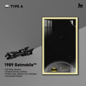Wall Mount Display With LED For LEGO® Technic™ 1989 Batmobile By Wicked Brick