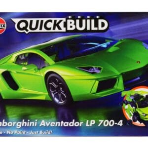 Skill 1 Model Kit Lamborghini Aventador LP 700-4 Green Snap Together Painted Plastic Model Car Kit by Airfix Quickbuild Live Car Model Karson