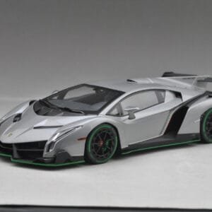 1/18 Kyosho Ousia Lamborghini Veneno Hardtop (Grey w/ Green Line) Live Car Model Karson