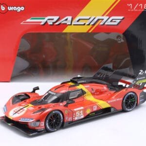 1/18 BBurago 2024 Ferrari 499P #51 WEC Qatar Ferrari - AF Corse James Calado (GB)/Alessandro Pier Guidi (I), Antonio Giovanazzi (I) Live Car Model Karson Diecast