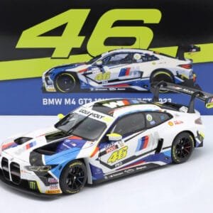 1/18 Minichamps 2023 BMW M4 GT3 #46 6th 12h Bathurst Team WRT Augusto Farfus, Maxime Martin, Valentino Rossi Live Car Model Karson