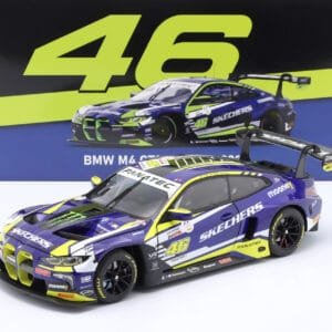 1/18 Minichamps 2023 BMW M4 GT3 #46 6th 24h Spa Team WRT Valentino Rossi, Augusto Farfus, Maxime Martin Live Car Model Karson Diecast
