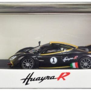 Pagani Huayra R #1 Carbon Black with Gold Accents 1/64 Live Car Almost Real Model by LCD Models