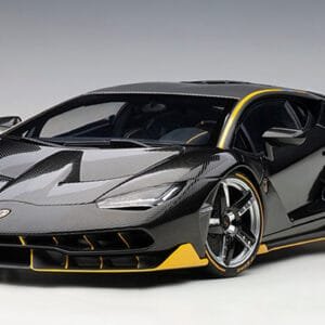 1/18 AUTOart Lamborghini Centenario (Clear Carbon with Yellow Accents) Live Car Model Karson