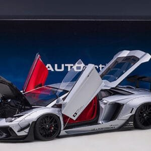 1/18 AUTOart Lamborghini Aventador Liberty Walk LB-Works Limited Edition (Matte Metallic Silver) Live Car Model Karson