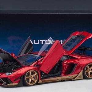 1/18 AUTOart Lamborghini Aventador Liberty Walk LB-Works Limited Edition (Hyper Red with Gold Accents) Live Car Model Karson