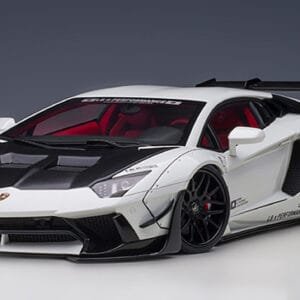 1/18 AUTOart Liberty Walk LB-Works Lamborghini Aventador Limited Edition (Metallic White Carbon Bonnet) Live Car Model Karson