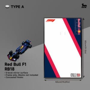 Wall Mount Display Frame For LEGO® Technic™ Red Bull F1 42206 By Wicked Brick