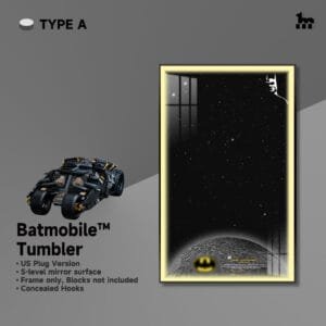Wall Mount Display With LED For LEGO® Technic™ Batmobile TUMBLER By Wicked Brick