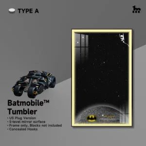 Wall Mount Display With LED For LEGO® Technic™ Batmobile TUMBLER By Wicked Brick