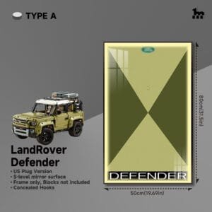 Wall Mount Display With LED For LEGO® Technic™ LandRover Defender By Wicked Brick