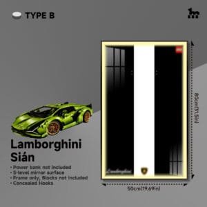 Wall Mount With LED For LEGO® Technic™ Lamborghini Sián 42115 By Fantas Mall