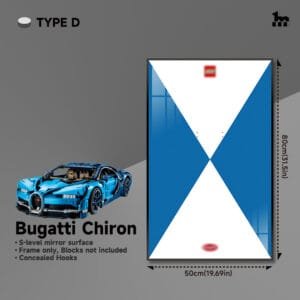 Wall Mount Display Frame For LEGO® Technic™ Bugatti Chiron 42083 By Wicked Brick