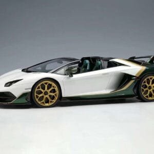 1/18 Makeup Lamborghini Aventador SVJ Roadster (White & Green Ad Personam 2 Tone Paint) Resin Live Car Model Karson