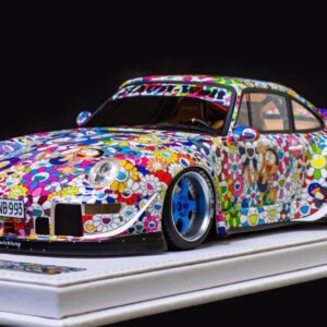 1/18 VIP Porsche 911 RWB 964 Kaikai Kiki Takashi Murakami Cartoon Edition with Blue Wheels Resin Live Car Model Karson