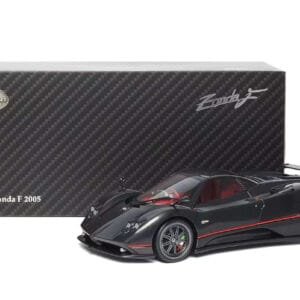 1/18 Almost Real 2005 Pagani Zonda F (Carbon Black with Red Strip) Live Car Model Karson Limited 399 Pieces