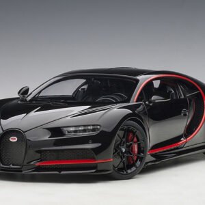 1/18 AUTOart Bugatti Chiron (Nocturne Black with Red Accets) Live Car Model Karson