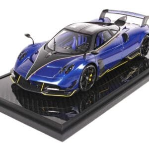 1/18 BBR Pagani Huayra BC Edition w/ Carbon Fiber Base (Blue w/ Yellow Line) Resin Live Car Model Karson