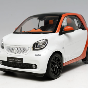 1/18 Dealer Edition Mercedes-Benz MB Smart Fortwo Coupe Hardtop (White / Orange) Live Car Model Karson Diecast