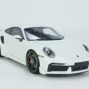 1/18 Minichamps Porsche 911 992 Turbo S (Carrara White Metallic with Black & Bordeaux Red Interior) 911 Turbo Sport Design Live Car Model Karson Diecast Limited 300 Pieces