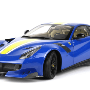 1/18 BBR Ferrari F12 TDF (Blue Dino with Yellow Stripe) Live Car Model Karson Diecast
