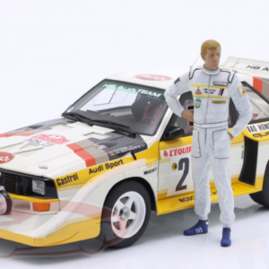 1/18 AUTOart 1986 Audi Quattro S1 #2 4th Rallye Monte Carlo Audi Sport Walter Röhrl, Christian Geistdörfer Special Edition Live Car Model Karson with Figure