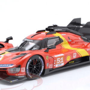1/18 BBurago 2023 Ferrari 499P #51 Winner 24h LeMans Ferrari AF Corse Alessandro Pier Guidi, James Calado, Antonio Giovinazzi Live Car Model Karson Diecast