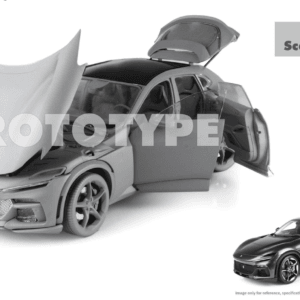1/18 BBR Ferrari Purosangue with Black Roof (Nero Purosangue Grey) Live Car Model Karson Diecast with Luxury Package