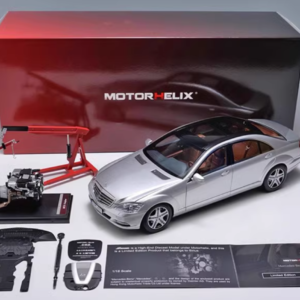 1/18 Motorhelix Mercedes-Benz S-Class S600L W221 (Silver) Live Car Model Karson Diecast with Extra Engine