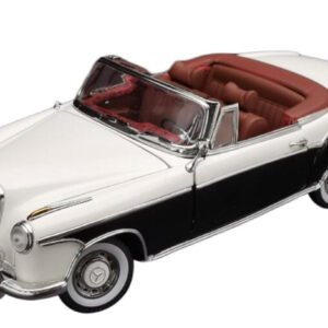 1/18 1958 MERCEDES-BENZ 220SE OPEN CONVERTIBLE -Ivory/Black - Ivory / Black Live Car Model Karson Diecast