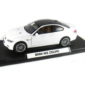 1/18 Motormax BMW E92 (2008-2013) M3 Coupe (White) Live Car Model Karson Diecast