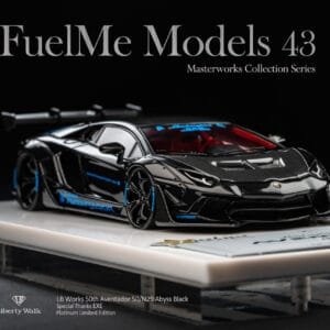 1/43 FuelMe Lamborghini Aventador LB Works Liberty Walk Abyss Black Platinum Limited Edition Live Car Model Karson
