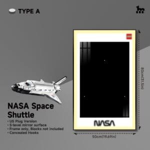 Wall Mount Display With LED For LEGO® Technic™ NASA Space Shuttle By Wicked Brick