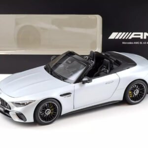 1/18 Dealer Edition 2022 Mercedes-Benz AMG SL63 AMG 4Matic+ (R232) Roadster (Hightech Silver) Live Car Model Karson Diecast