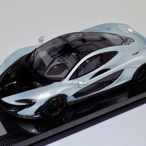 1/18 Tecnomodel McLaren P1 (Ice Silver with Black wheels & Black Hood) with Carbon Base Resin Live Car Model Karson Limited 01/15