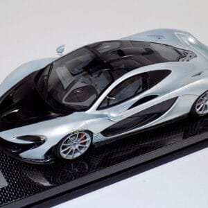 1/18 Tecnomodel McLaren P1 (Ice Silver with Silver wheels & Black Hood) with Carbon Base Resin Live Car Model Karson Limited 01/10