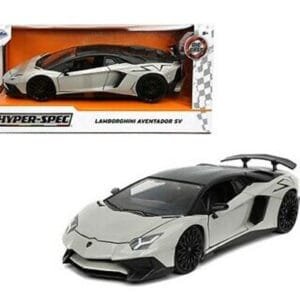 Lamborghini Aventador SV Gray with Black Top "Hyper-Spec" Series 1/24 Live Car Almost Real Model by Jada