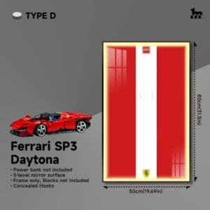 Wall Mount Display With LED For LEGO® Technic™ Ferrari Sp3 42143 By Wicked Brick