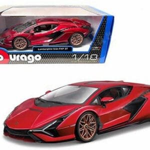 1/18 BBurago Lamborghini Sian FKP 37 (Red with Copper Wheels) Live Car Model Karson Diecast
